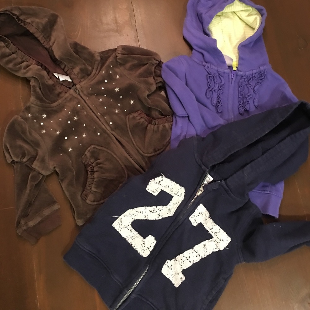 Lot of 3 zip up sweatshirts